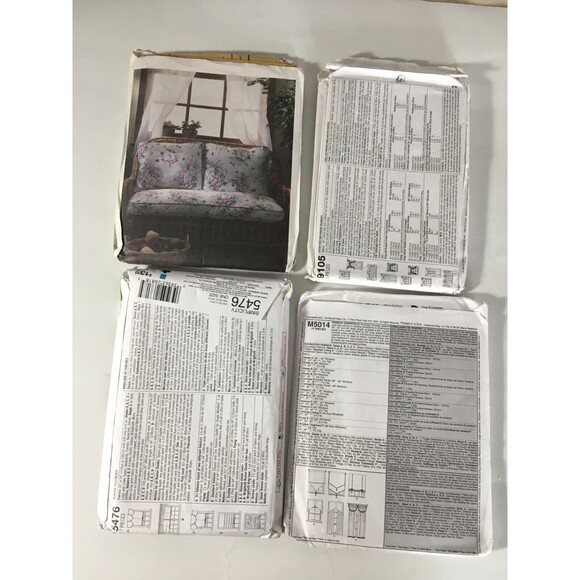 Sewing Patterns Mixed 4 Lot Home Decor Curtains Valance Shades New Uncut A19 - Picture 4 of 4